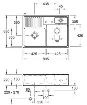 Sink unit Double-bowl Chromit 632392J0